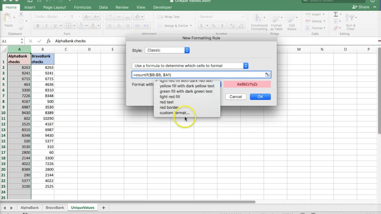 remove duplicates in excel for mac